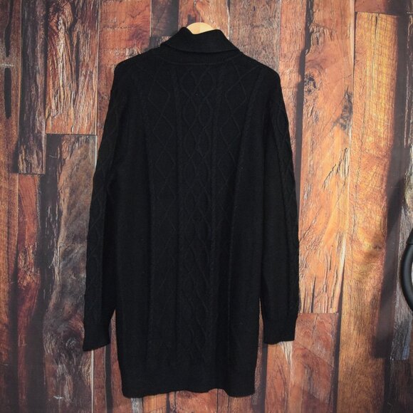 New! show me your MUMU Women's Sz XXL Montreal Mini Dress Black Sweater Dress - Picture 6 of 6